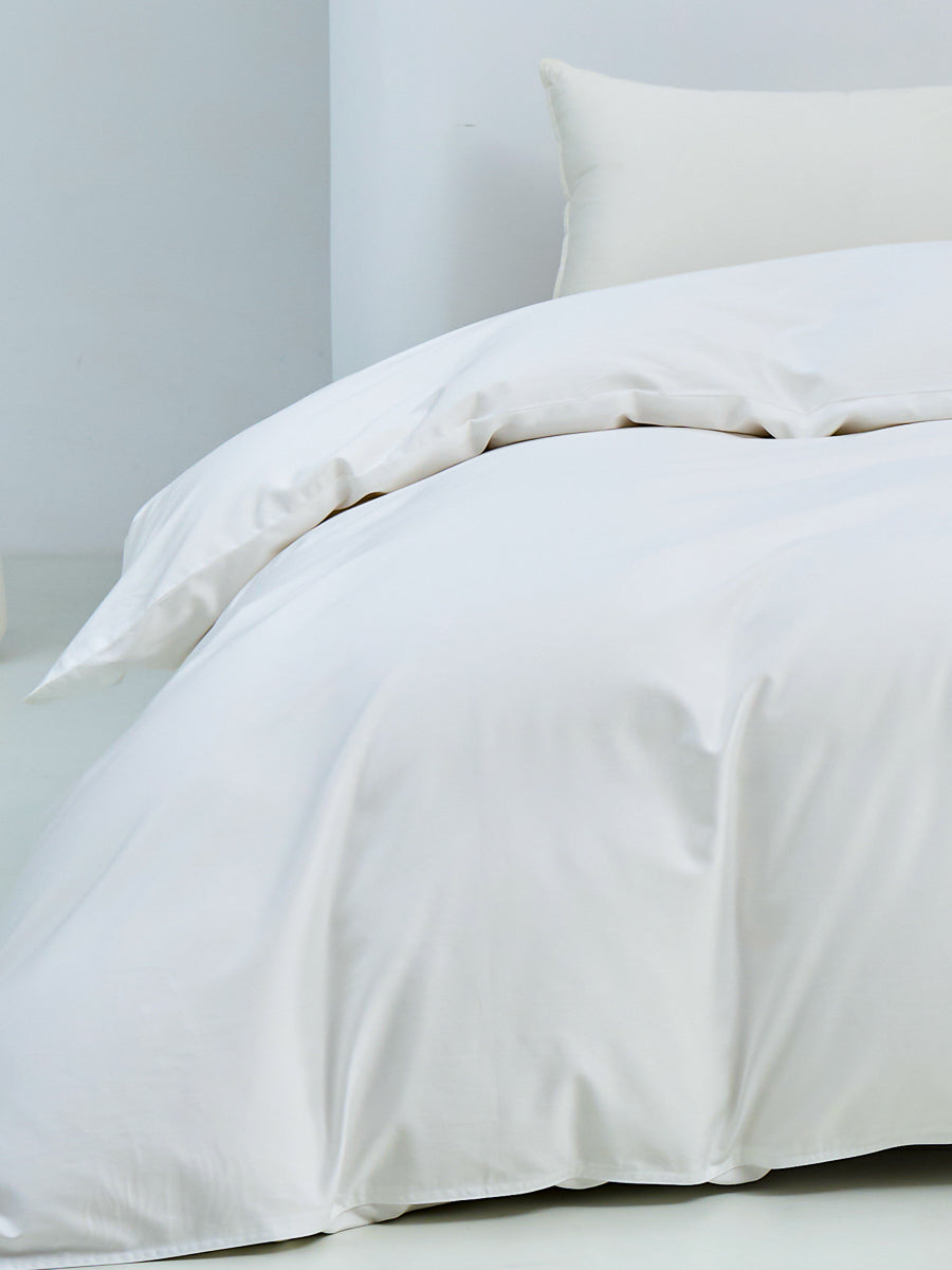 Snowflake White Solid Color Premium Cotton Duvet Cover – Qbedding