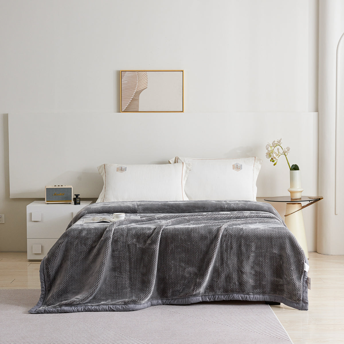 Echo Pattern Raschel Velvet Winter Blanket