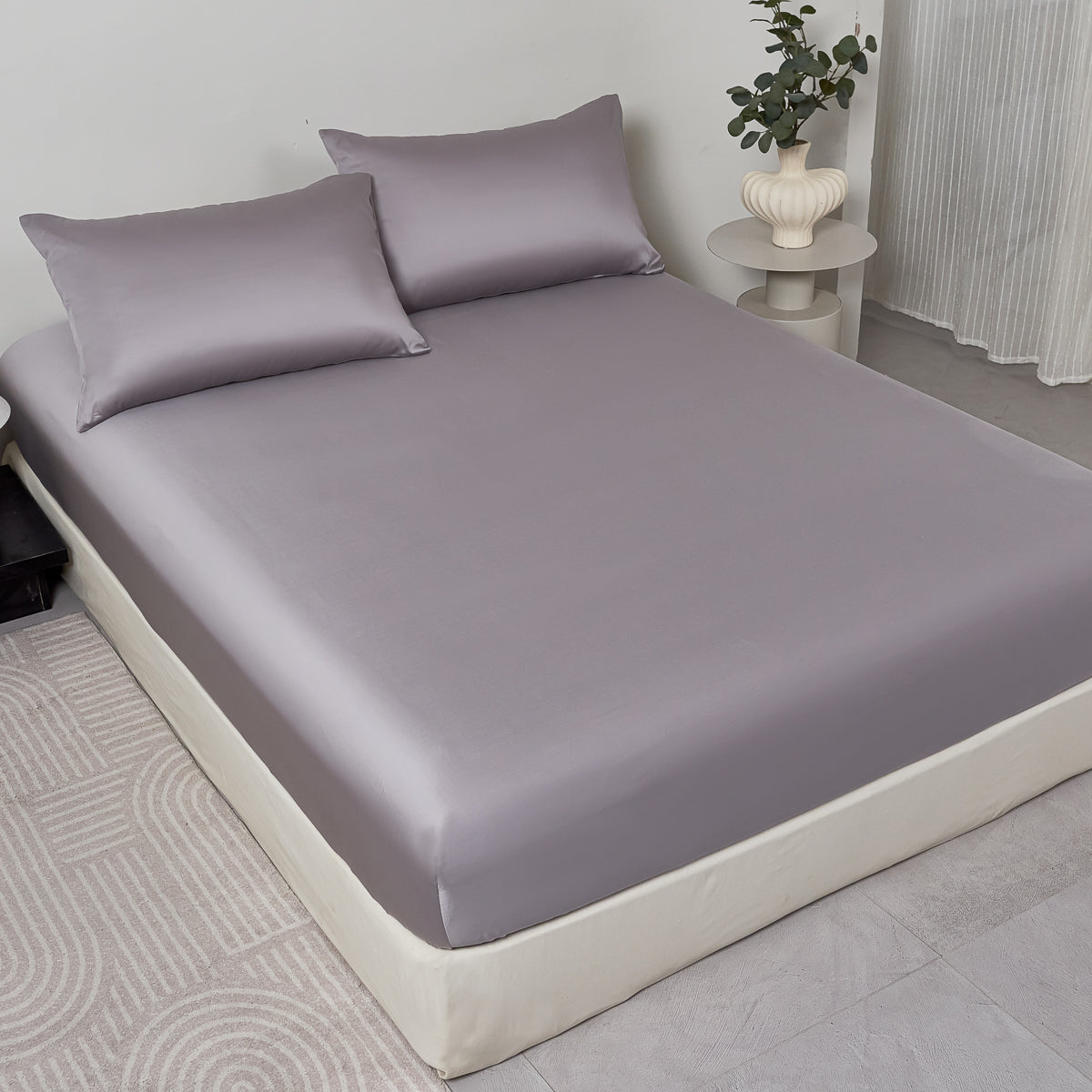 Enamel Gray TENCEL™ Fitted Sheet