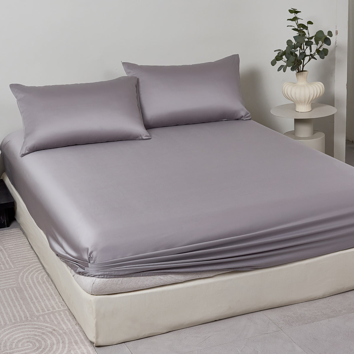 Enamel Gray TENCEL™ Fitted Sheet