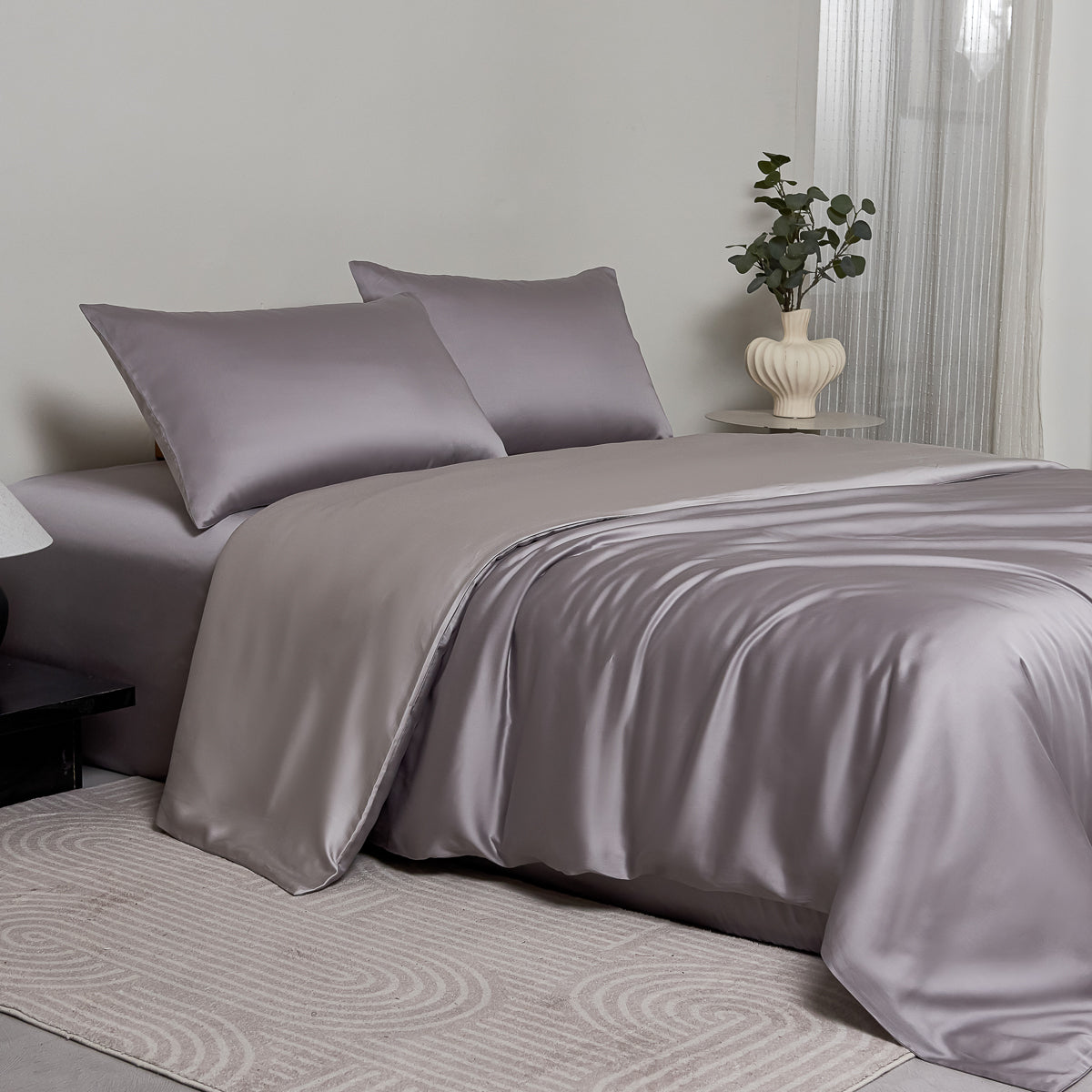 Enamel Gray TENCEL™ Fitted Sheet Set