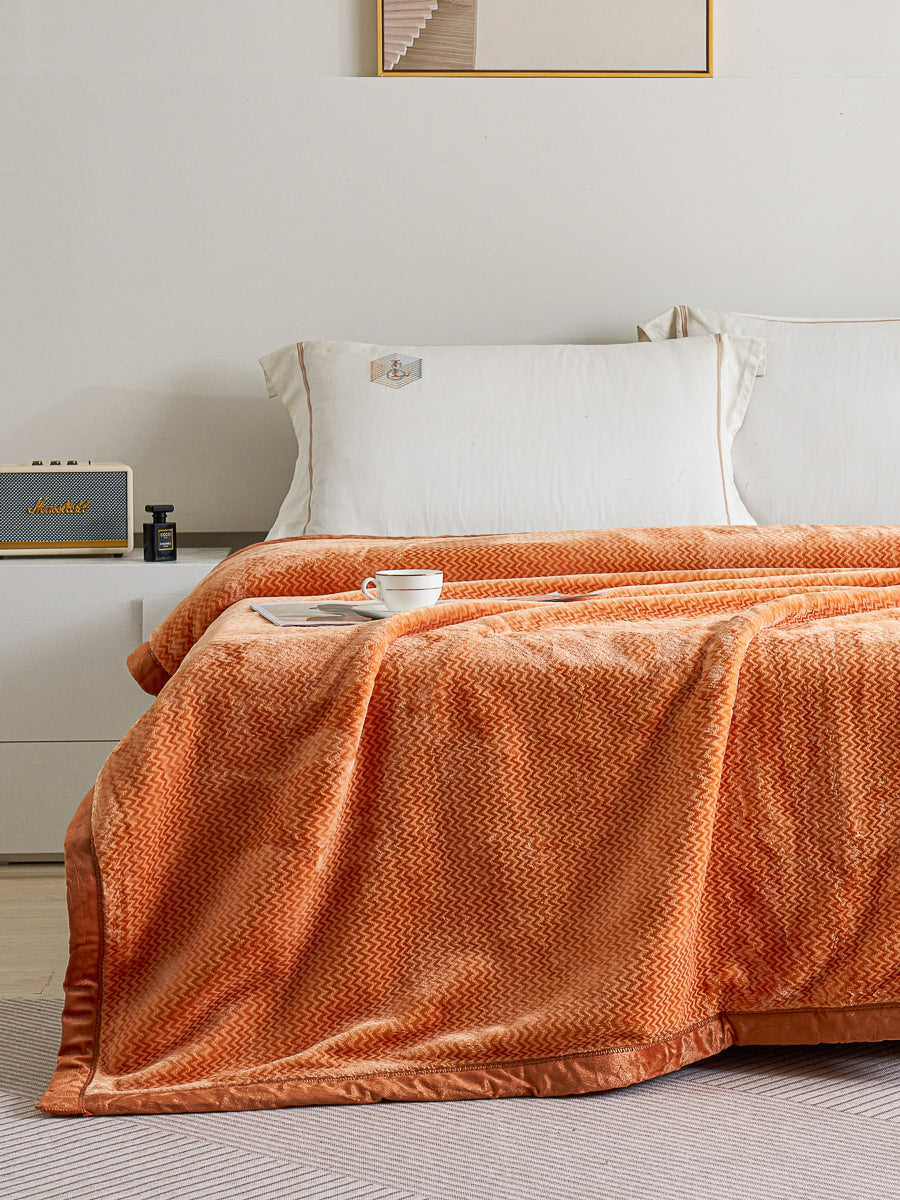 Flatte Pattern Raschel Velvet Winter Blanket