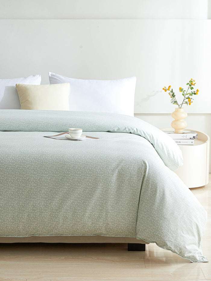 Iota Plum Green Cotton Duvet Cover