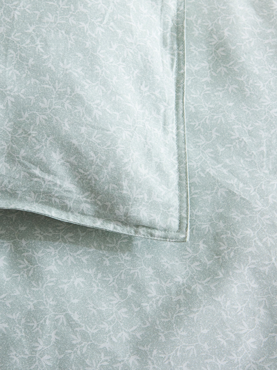 Iota Plum Green Cotton Duvet Cover