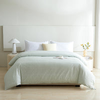 Iota Plum Green Cotton Duvet Cover