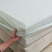 Iota Plum Green Cotton Fitted Sheet