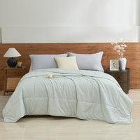 Iota Plum Green Cotton Light Comforter