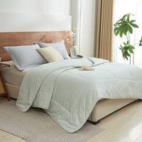 Iota Plum Green Cotton Light Comforter