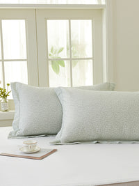 Iota Plum Green Cotton Standard Pillow Sham x2p