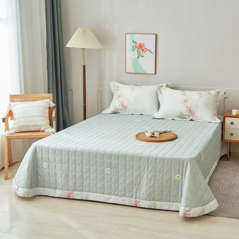 Iris Floral Premium Cotton Bedspread Set