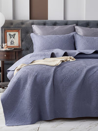 Jazz Blue Premium Cotton Coverlet Set