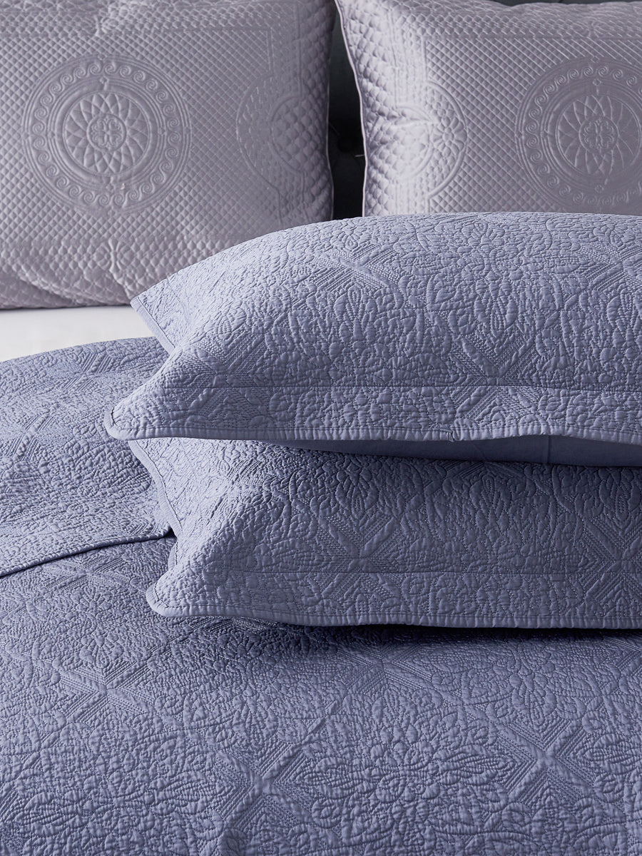 Jazz Blue Premium Cotton Coverlet Set