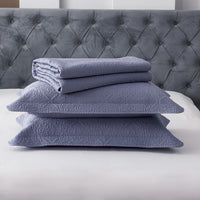 Jazz Blue Premium Cotton Coverlet Set