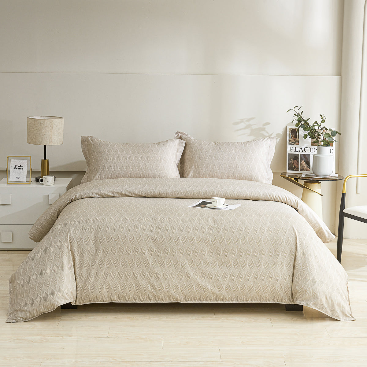 Kamoo Cotton Fitted Sheet Duvet Cover Set