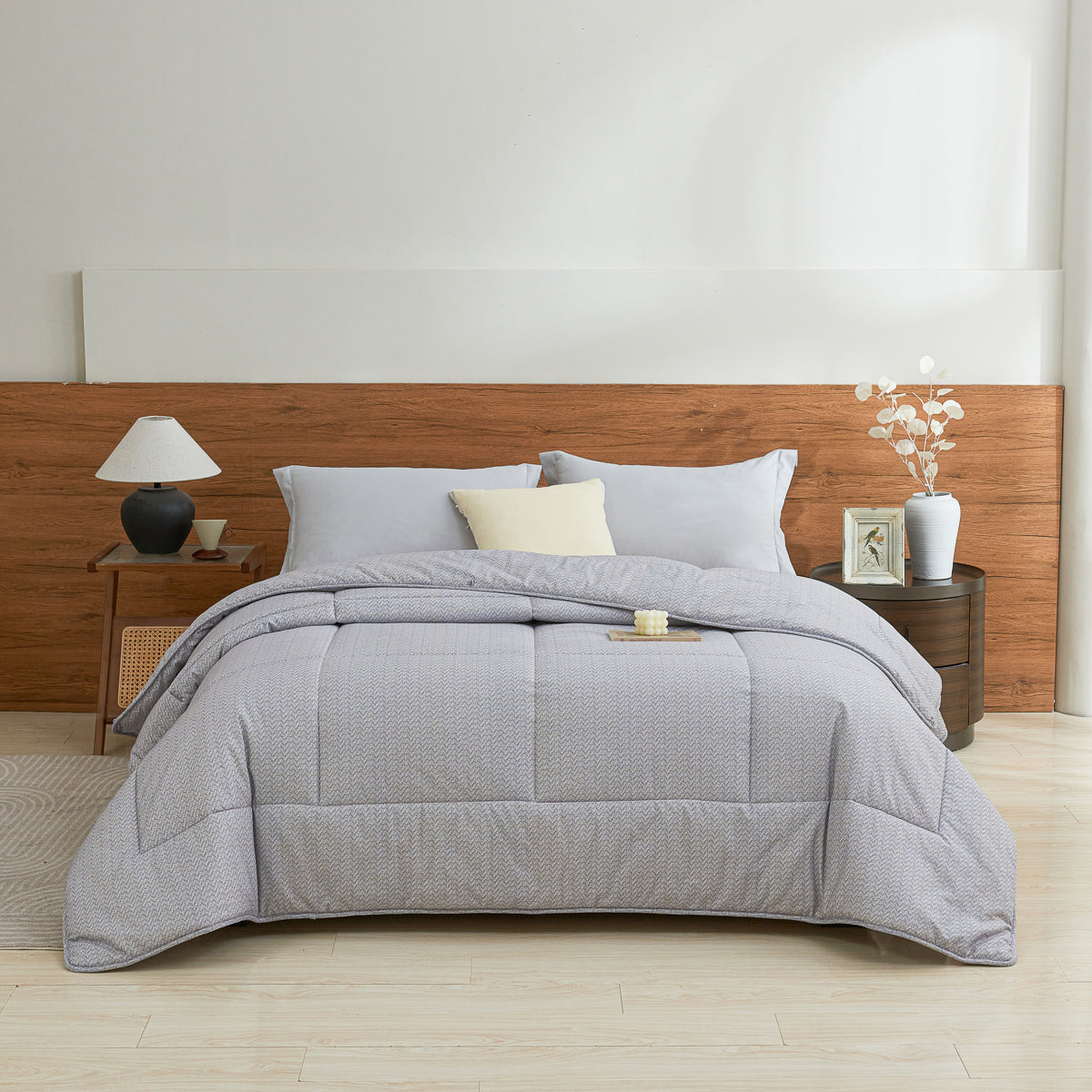 Kappa Microwave Gray Cotton All Season Comforter