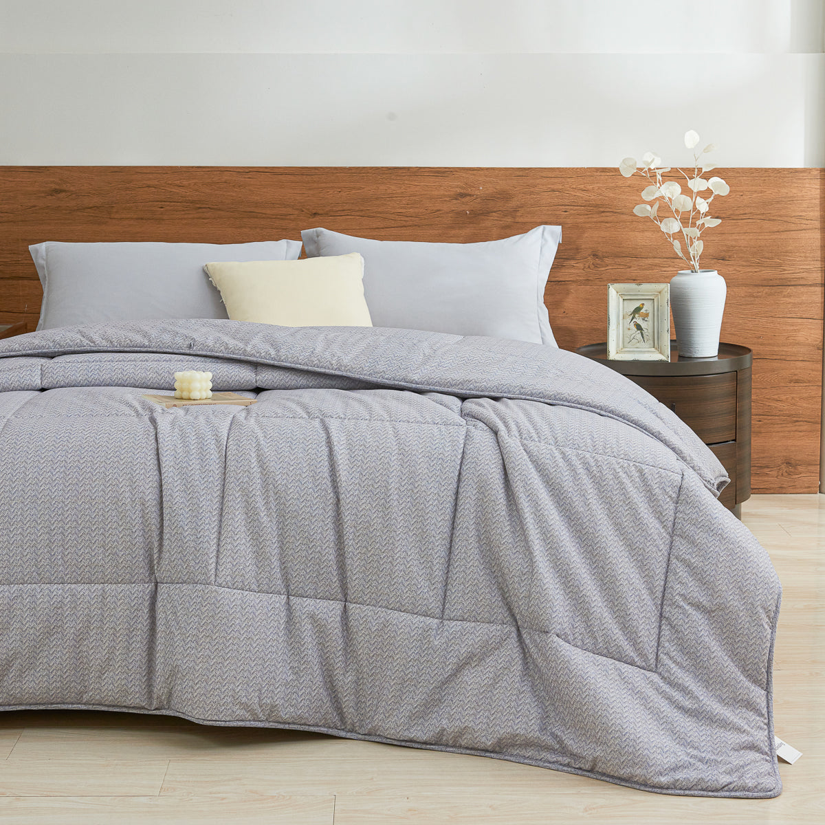 Kappa Microwave Gray Cotton All Season Comforter