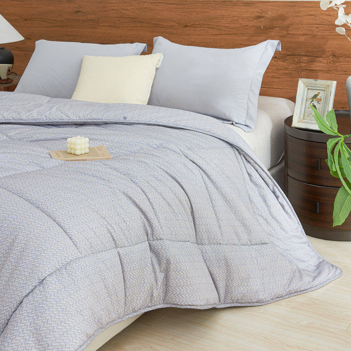 Kappa Microwave Gray Cotton All Season Comforter