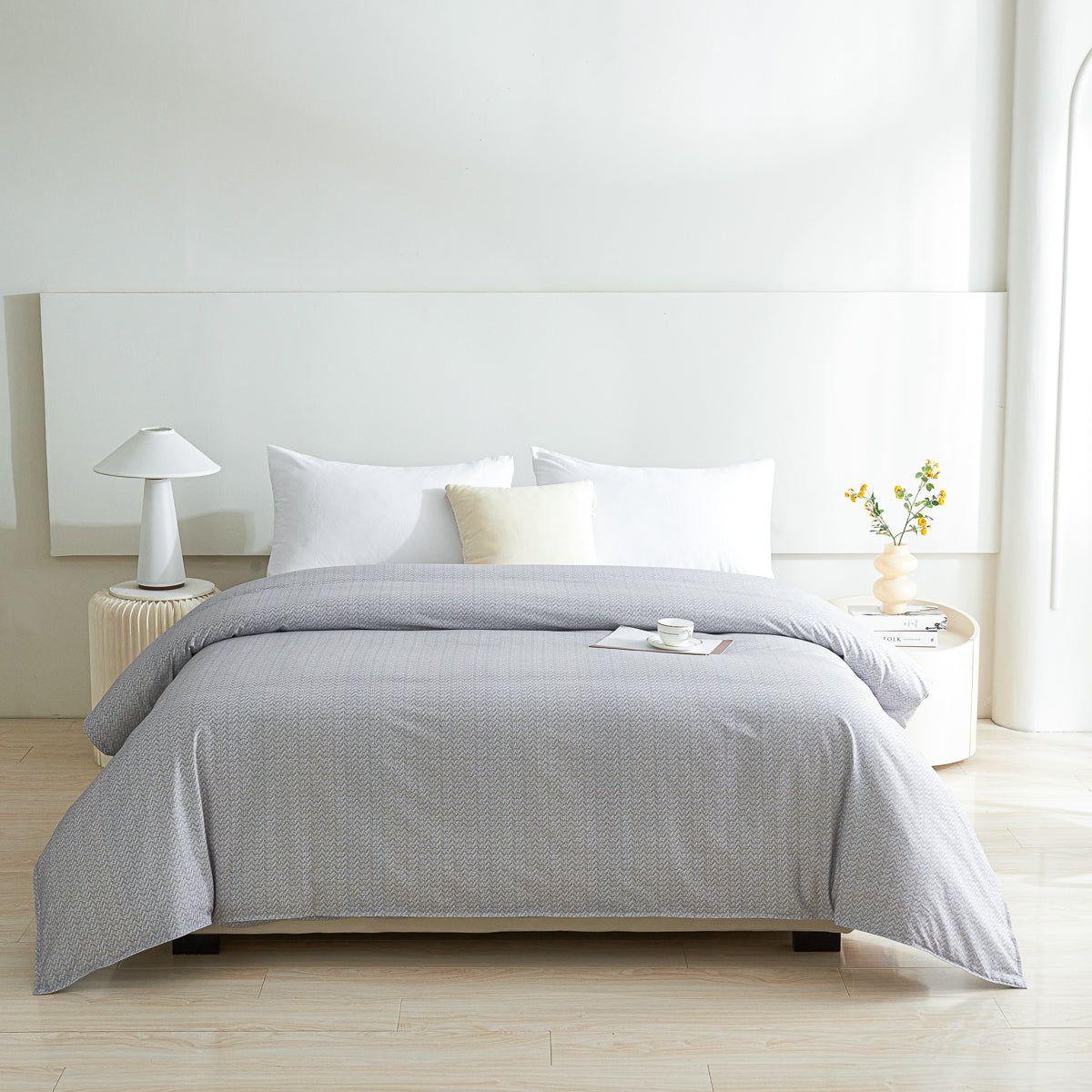 Kappa Microwave Gray Cotton Duvet Cover