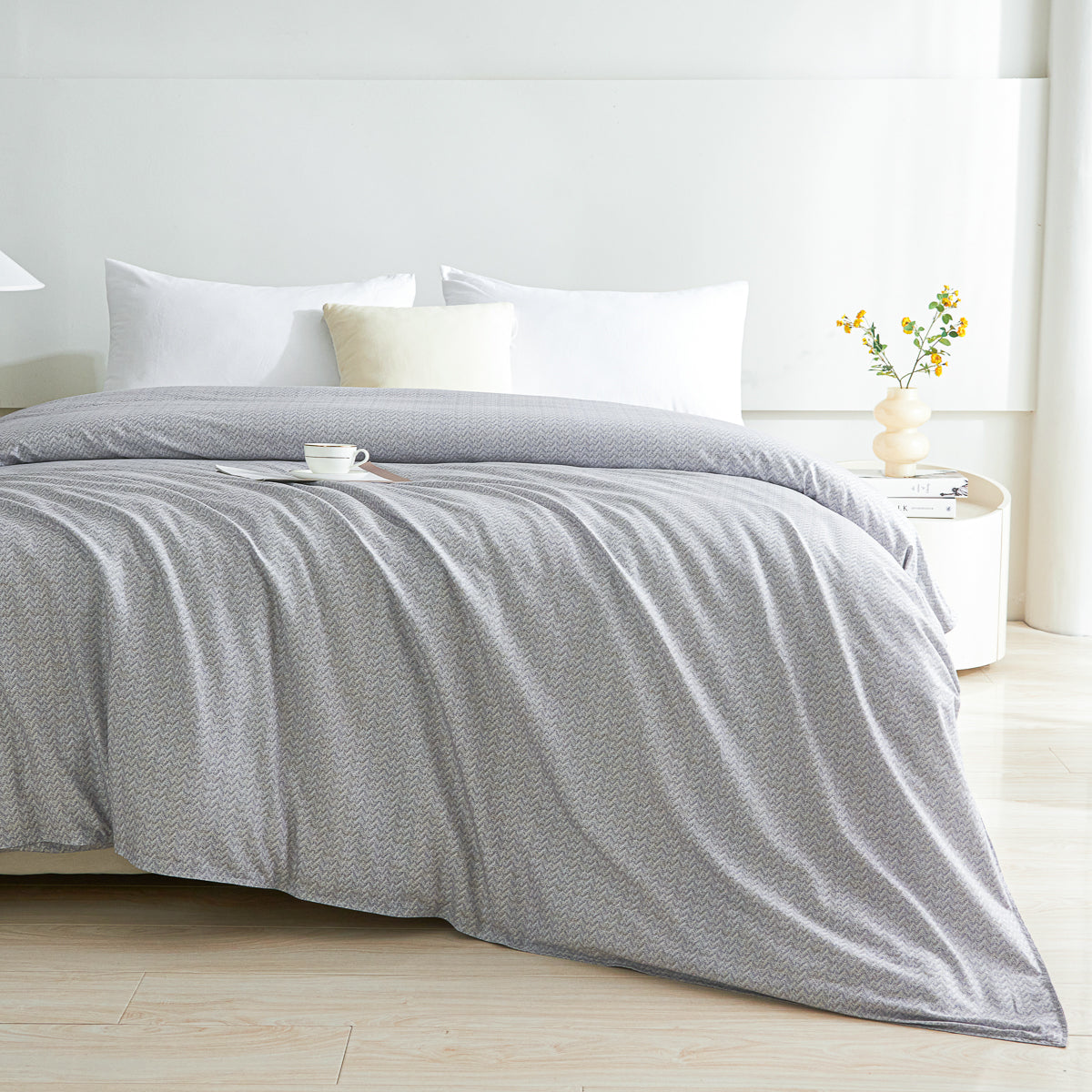 Kappa Microwave Gray Cotton Duvet Cover