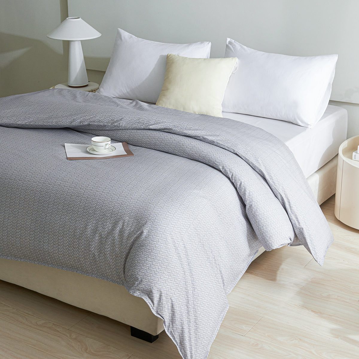 Kappa Microwave Gray Cotton Duvet Cover