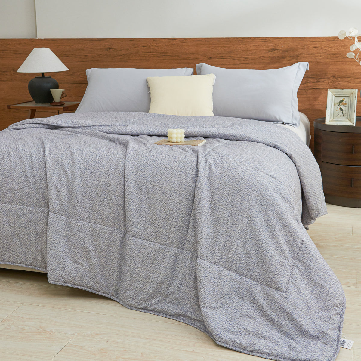 Kappa Microwave Gray Cotton Light Comforter