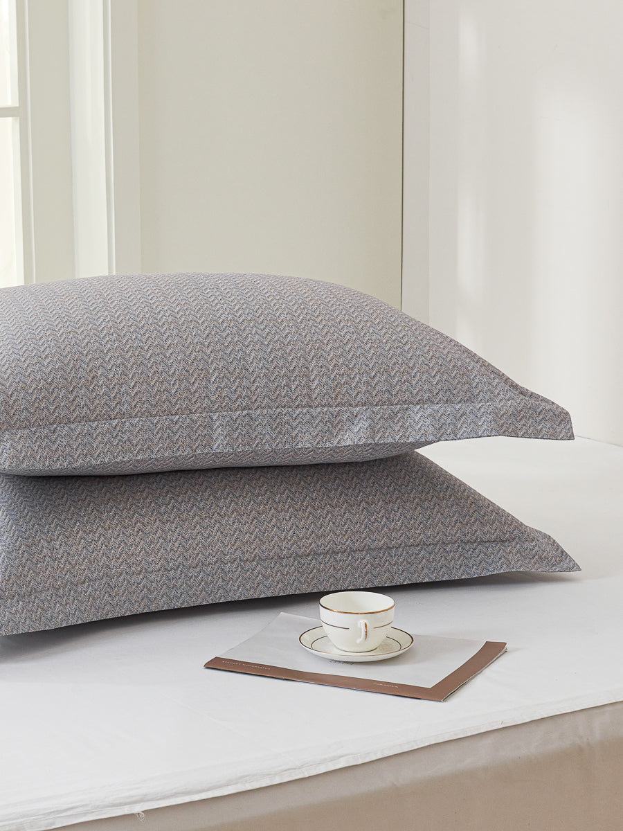 Kappa Microwave Gray Cotton Standard Pillow Sham Set