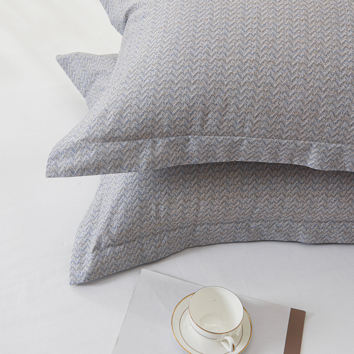 Kappa Microwave Gray Cotton Standard Pillow Sham Set
