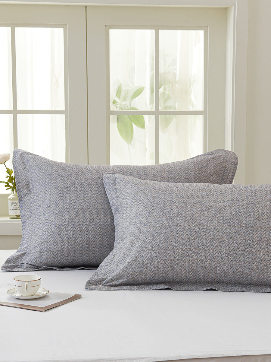 Kappa Microwave Gray Cotton Standard Pillow Sham Set
