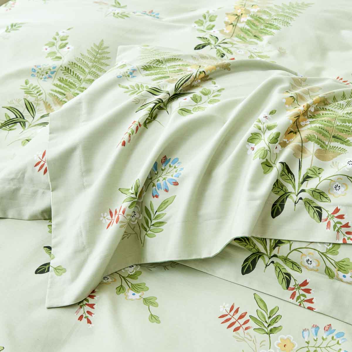 Melea Floral Cotton Bedskirt Duvet Cover Set