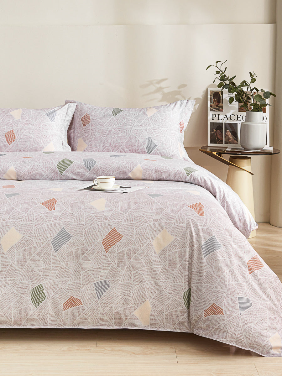 Memory Cotton Fitted Sheet Duvet Cover Set