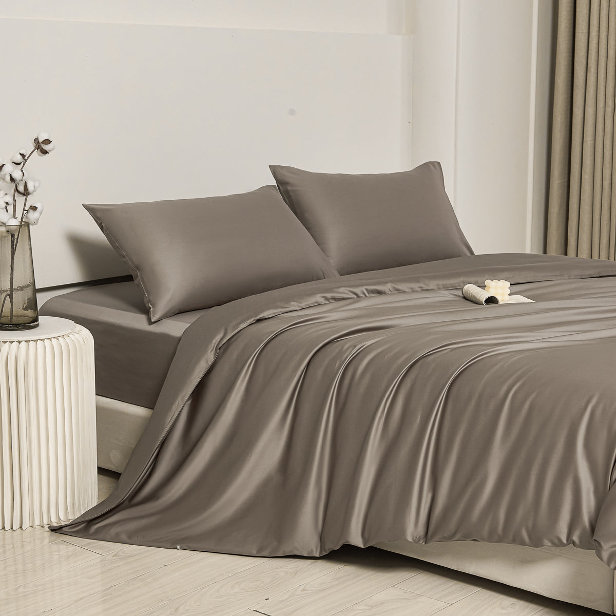 慕斯棕 长绒棉套件