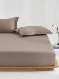 Mousse Brown Premium Cotton Fitted Sheet