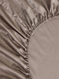 Mousse Brown Premium Cotton Fitted Sheet