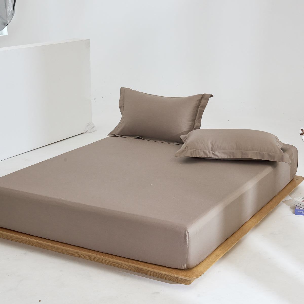 Mousse Brown Premium Cotton Fitted Sheet