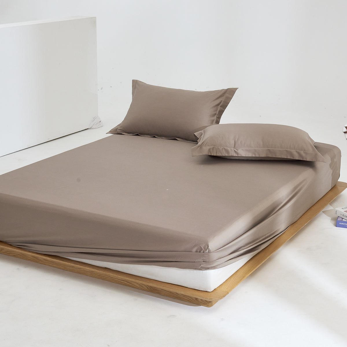 Mousse Brown Premium Cotton Fitted Sheet