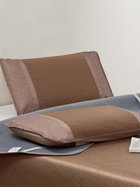 Plaid Bing Si Rattan Pillow Sham (Tan Brown)