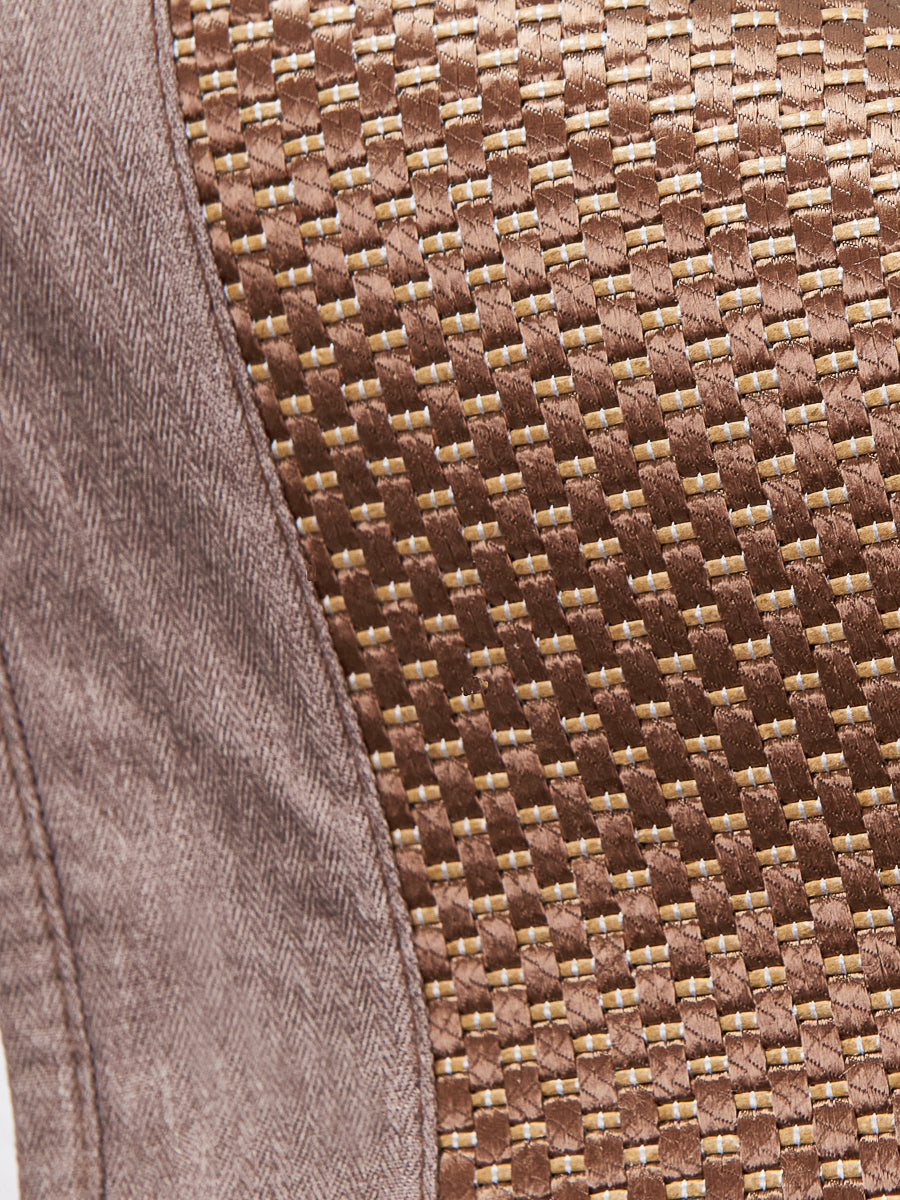 Plaid Bing Si Rattan Pillow Sham (Tan Brown)