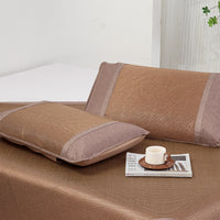 Plaid Bing Si Rattan Pillow Sham (Tan Brown)