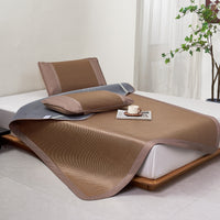 Plaid Bing Si Rattan Summer Mattress Topper Set (Tan Brown)