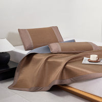 Plaid Bing Si Rattan Summer Mattress Topper Set (Tan Brown)
