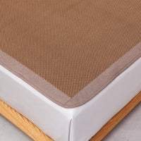Plaid Bing Si Rattan Summer Mattress Topper Set (Tan Brown)