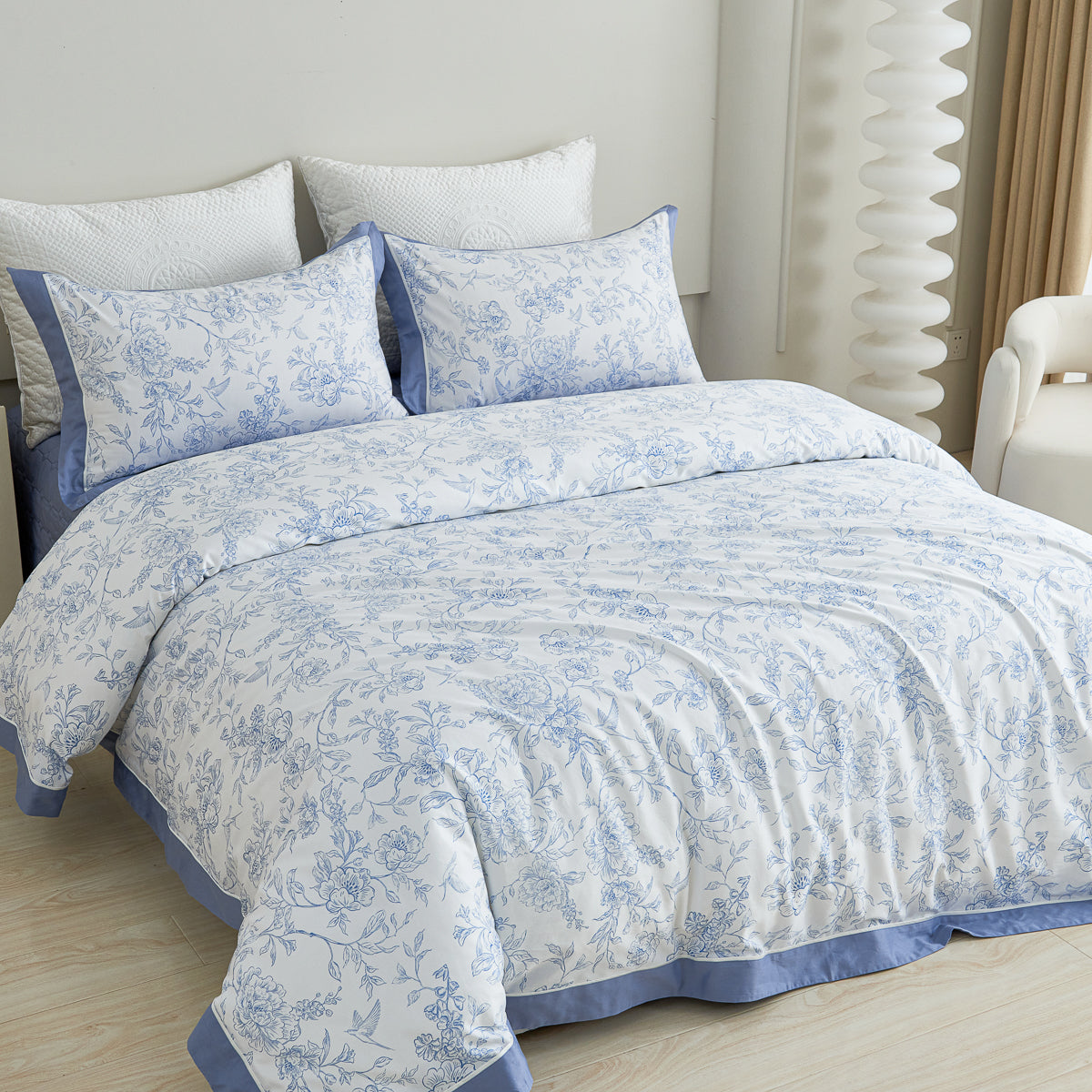 Quielan Floral Premium Cotton Bedspread Set