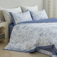 Quielan Floral Premium Cotton Bedspread Set
