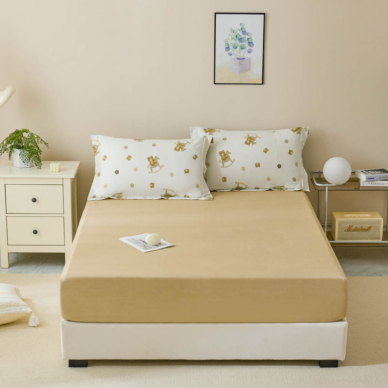 Ram Pattern Cotton Fitted Sheet Set