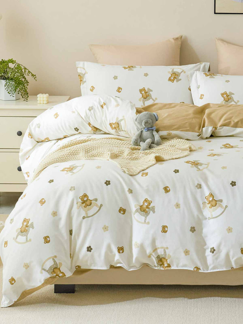 Ram Pattern Cotton Fitted Sheet Set