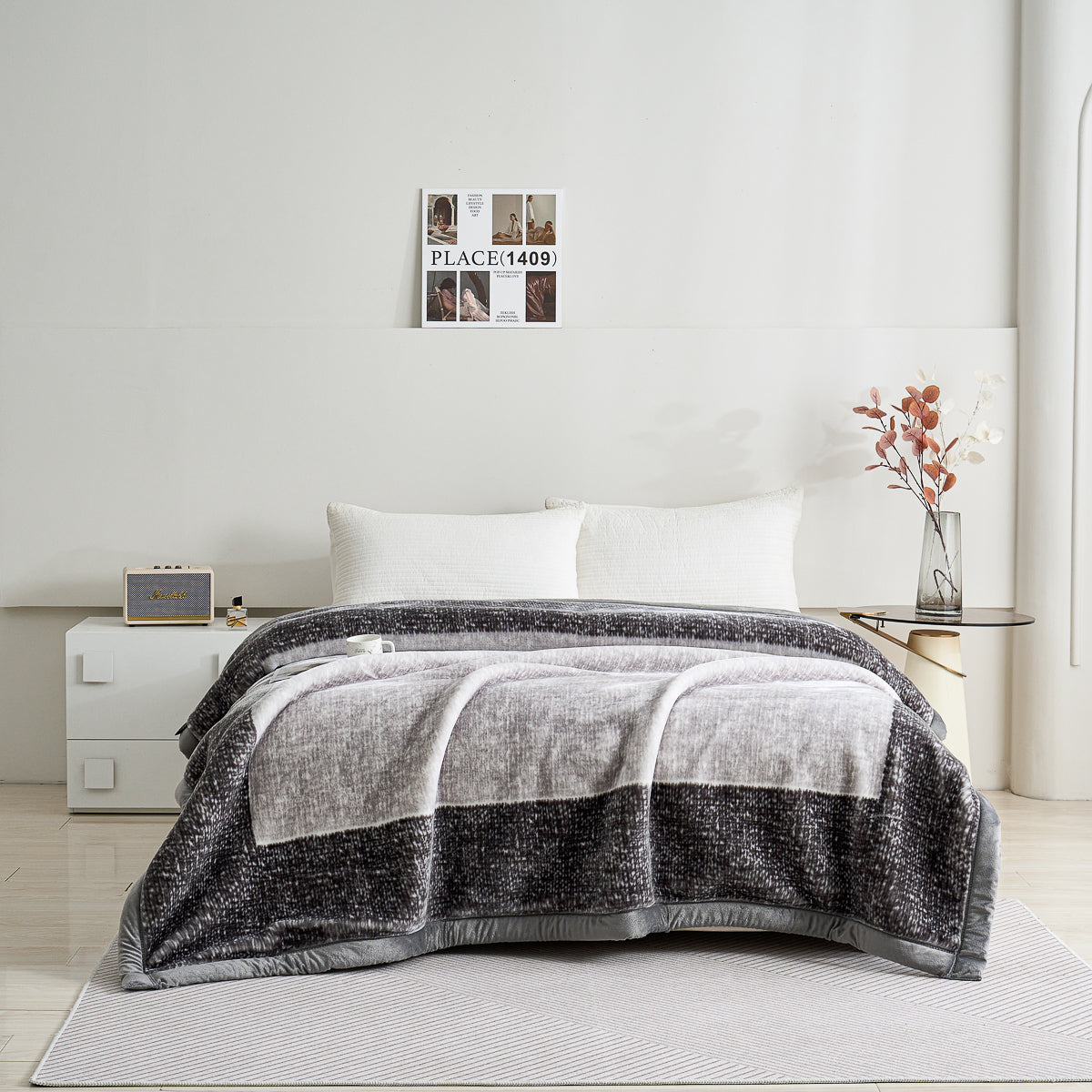 Simon Pattern Raschel Velvet Winter Blanket