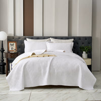 Snowflake White Premium Cotton Coverlet Set