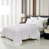 Snowflake White Premium Cotton Coverlet Set
