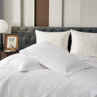 Snowflake White Premium Cotton Coverlet Set