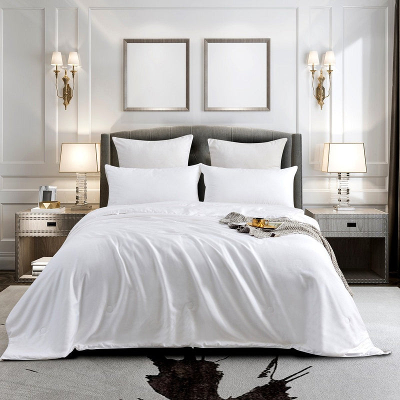 Solid White Luxe Mulberry Silk Duvet Insert